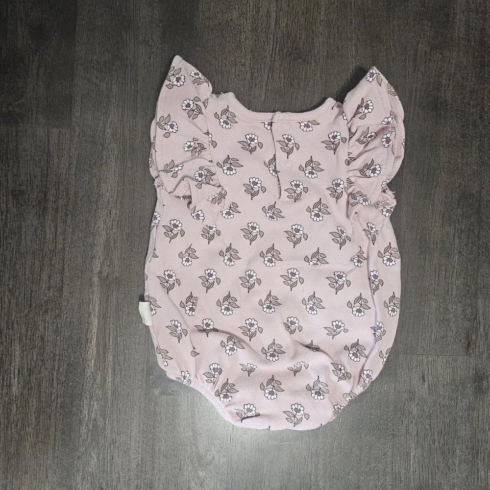 Rabbit & Bear Pink Floral Baby Onesie